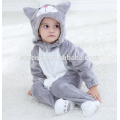 Macio bebê Flanela Romper Cat Onesie Pijamas Outfits Terno, desgaste do sono, toalha de bebê com capuz